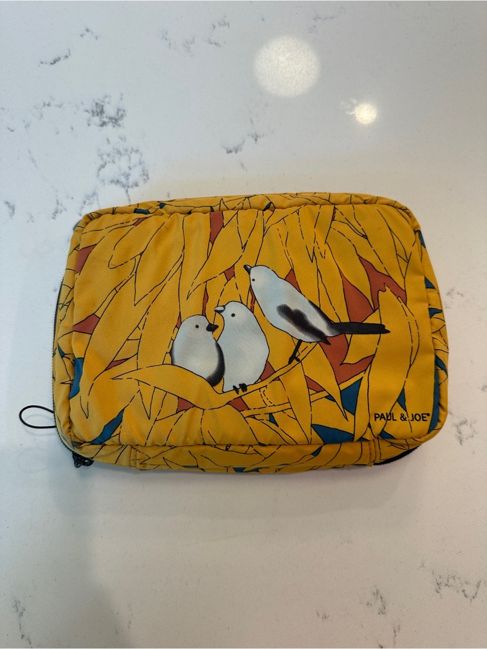 Paul & Joe Cosmetic Travel Pouch yellow bird pattern